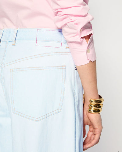 Wide Leg Denim Jeans - Light Blue SERENA BUTE