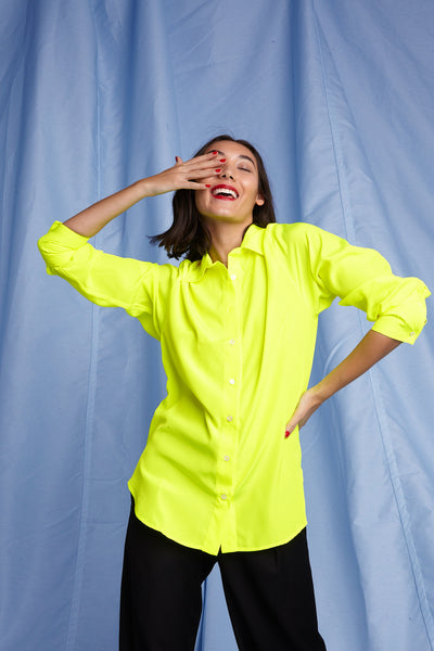 Oversized Shirt - Neon Yellow SERENA BUTE