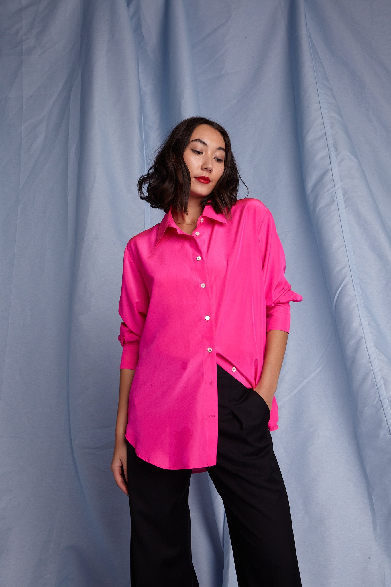 Oversized Shirt - Shocking Pink