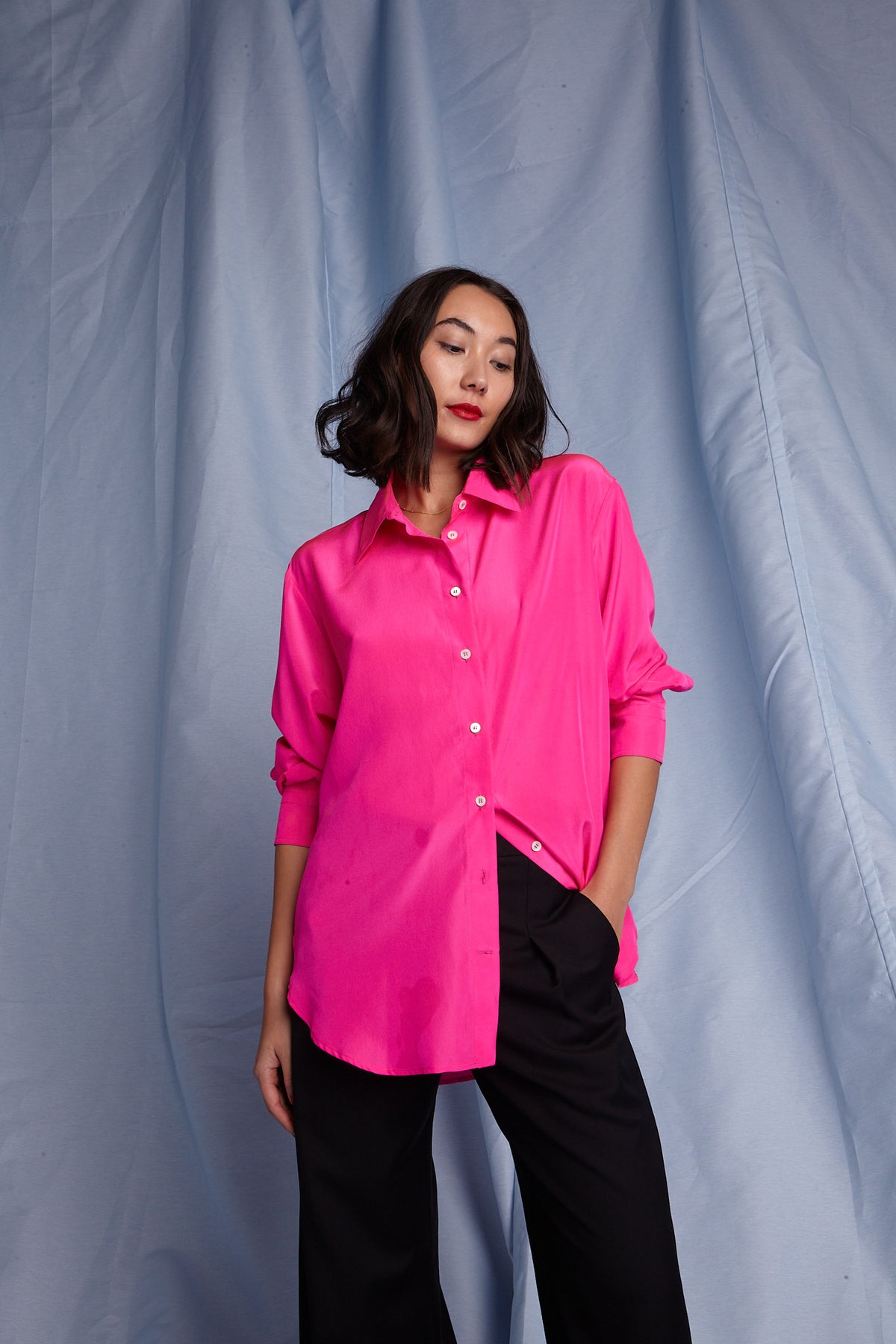 Oversized Shirt - Shocking Pink