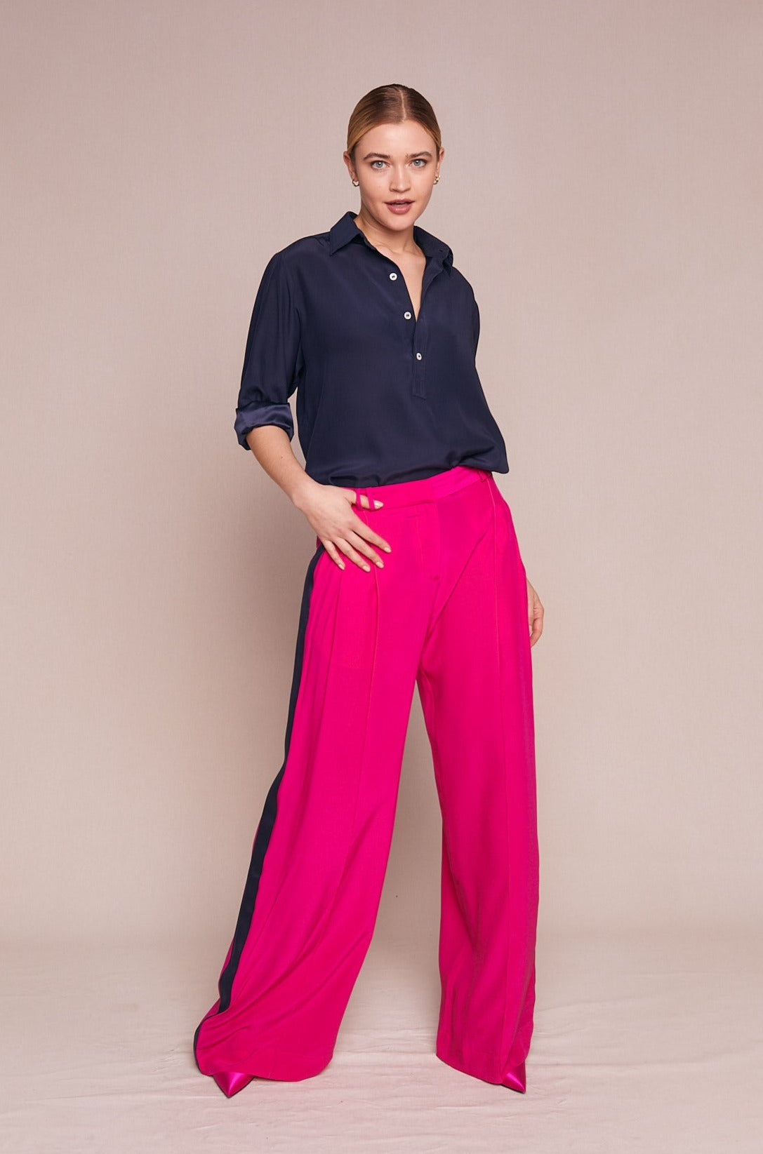 Phase Eight Adria Tailored Belted Trousers Hot Pink at John Lewis   Partners
