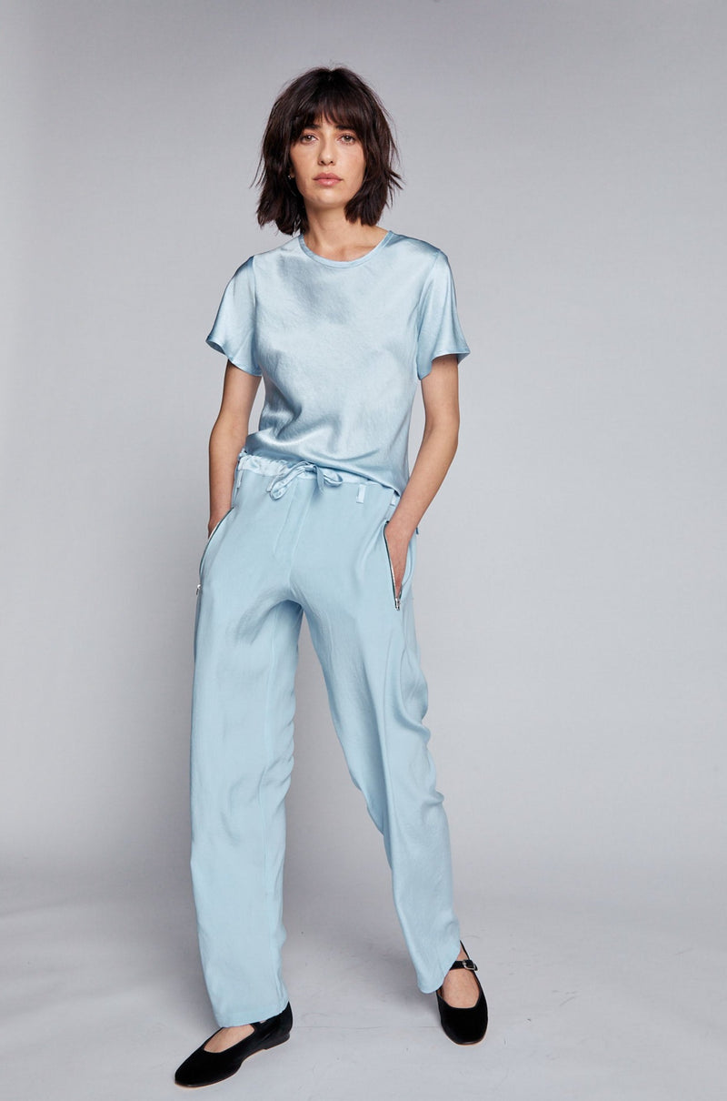 The Utility Trouser - Powder Blue Plant Based Matte Satin picture #2